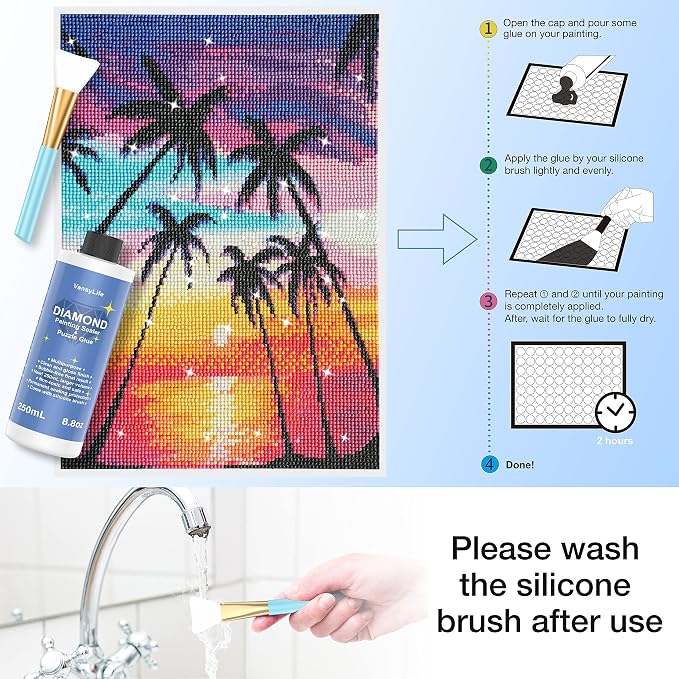 VansyLife Updated Diamond Painting Sealer with Silicone Brush