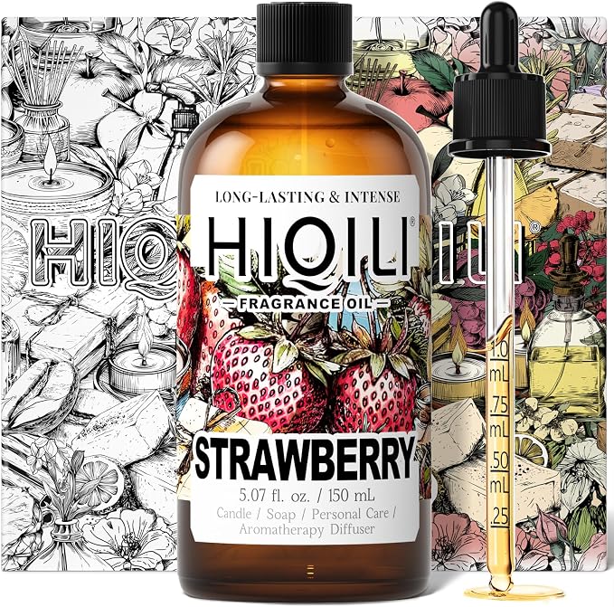 HIQILI Strawberry Fragrance Oil, DIY Fruity Scent Perfume - 5.07 Fl Oz