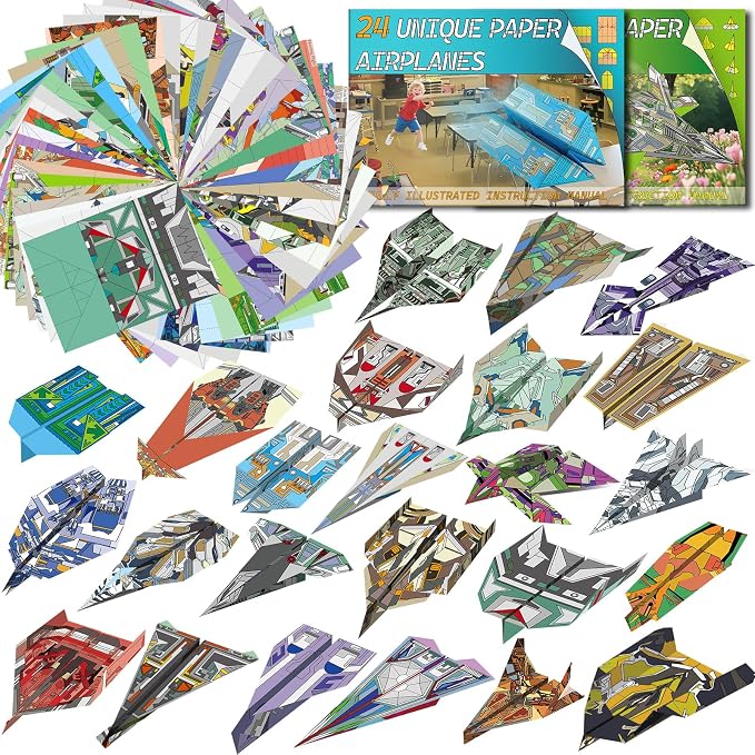 Elfew Paper Airplane Kit for Kids Ages 6-8 8-12, Kids Craft Activity Kit