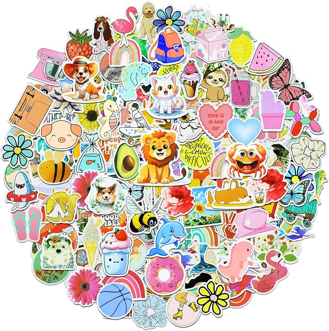 EOAOD 300 Cute Aesthetic Water Bottle Stickers for Kids, Waterproof Vinyl | Perfect for Classroom Prizes and Rewards, Laptops, Skateboards, Notebooks and Crafts, Ideal for Kids, Teens and Students