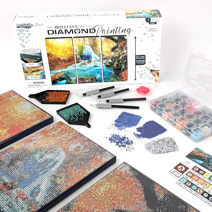 ArtSkills Diamond Painting Kit Framed Canvas Diamond Art - Waterfall