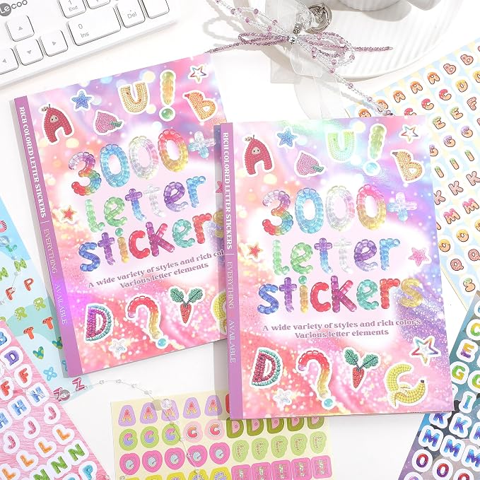 3000+ Pcs Alphabet Sticker for Journaling,Fun & Colorful Craft Letter Stickers for Junk Journal, Scrapbooking Supplies, Ideal DIY Decorative Gift for Women Teen Girls