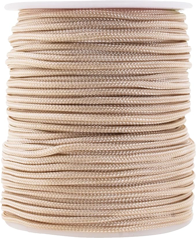Mandala Crafts 2mm Champagne Rattail Nylon Satin Cord for Jewelry Making