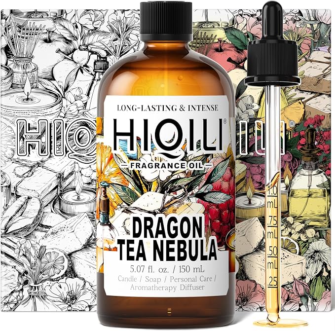 HIQILI Dragon Tea Nebula Fragrance Oil for Candle & Perfume Making, Hotel Scents for Essential Oil Diffuser, Room Spray, Thé Yulong - 5.07 Fl Oz (Pack of 1)