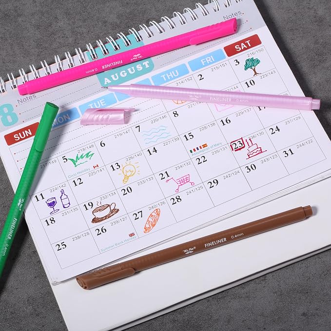 Mr. Pen- Colored Fineliner Pens, 18 Pack, 0.4mm | Ergonomic Triangular Barrels, Smooth Writing Pens for Journaling, Note-Taking, Coloring, Sketching, Planning & Art Projects
