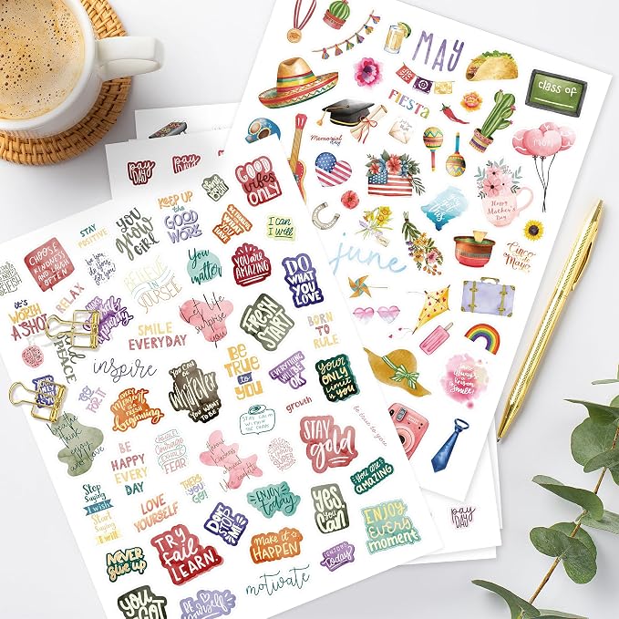 Aesthetic Monthly Planner Stickers - Holiday Sticker Set for Your Calendar