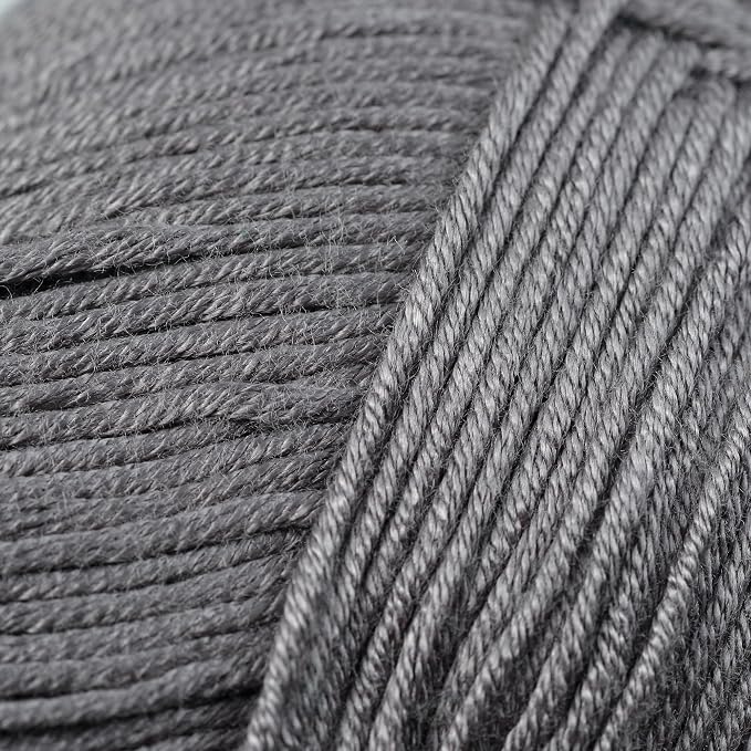 Loops & Threads Silky Soft Yarn - Yarn for Knitting, Crochet, Weaving, and Arts & Crafts - Gray, Bamboo, 3.5 oz