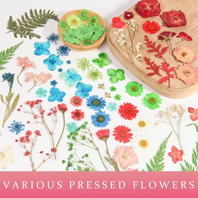 110+PCS Pressed Flowers for Resin, Colorful-B | Real Dried Flower Leaves, For Resin Jewelry Making, For Scrapbooking Crafts, For DIY Soap Candles, For Nails Décor