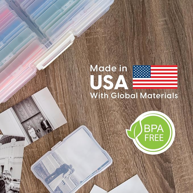 IRIS USA Photo Storage Box |Made in USA| 16 Cases - Clear