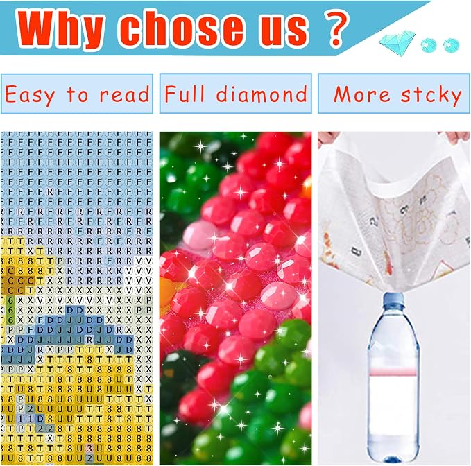 Ycydilirab Flowers Diamond Art Kits for Adults-Flower Diamond Painting Kits for Adults-Diamond Art Kits Full Drill,DIY 5D Gem Art Flowers Perfect for Relaxation and Home Wall Decor 12x16inch