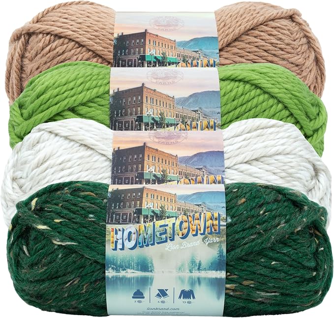 Lion Brand Yarn, Hometown Super Bulky Yarn, Safari Pack, 4 Skeins