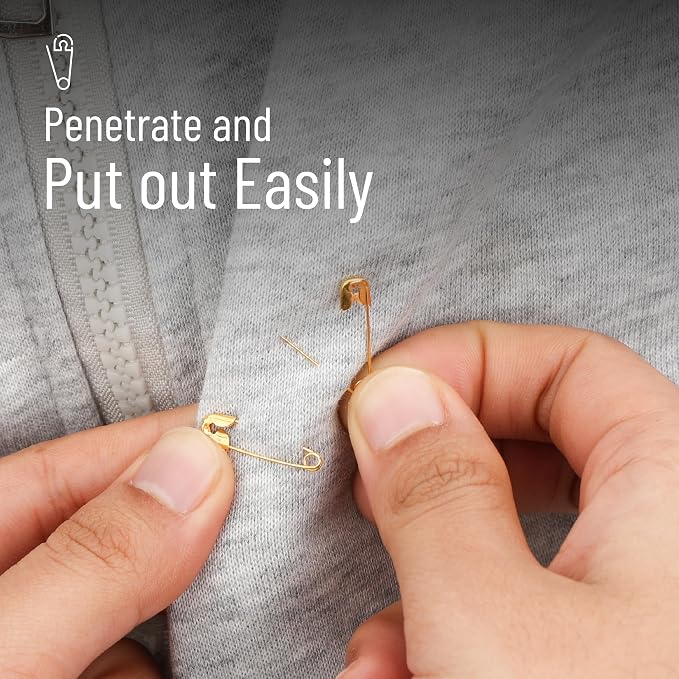 Mr. Pen- Small Safety Pins, 0.75 Inch, 500 Pack, Nickel Plated Steel, Gold