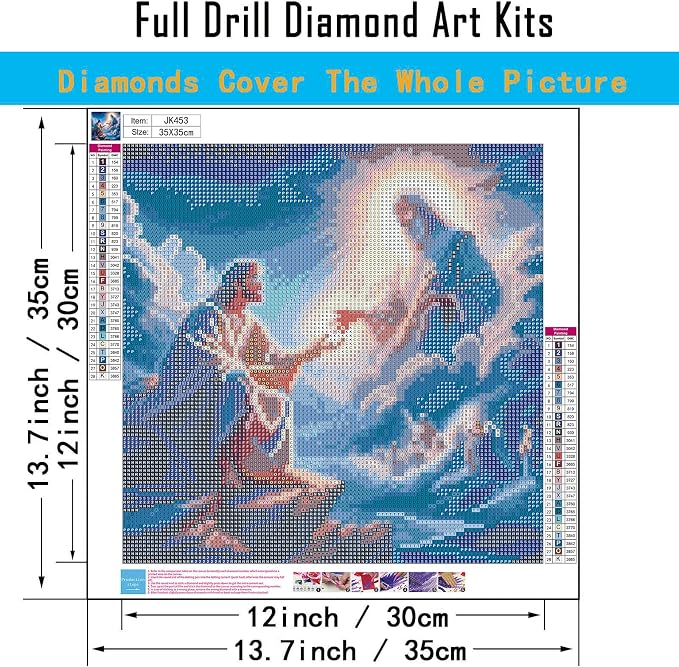 CHWGLFGG 5D Jesus Diamond Art Kits for Adults Beginners 12x16inch | Inspiring Faith Diamond Painting Kit, DIY Full Round Drill Paint by Diamonds Dot Gem Art for Adult, Home Wall Decor