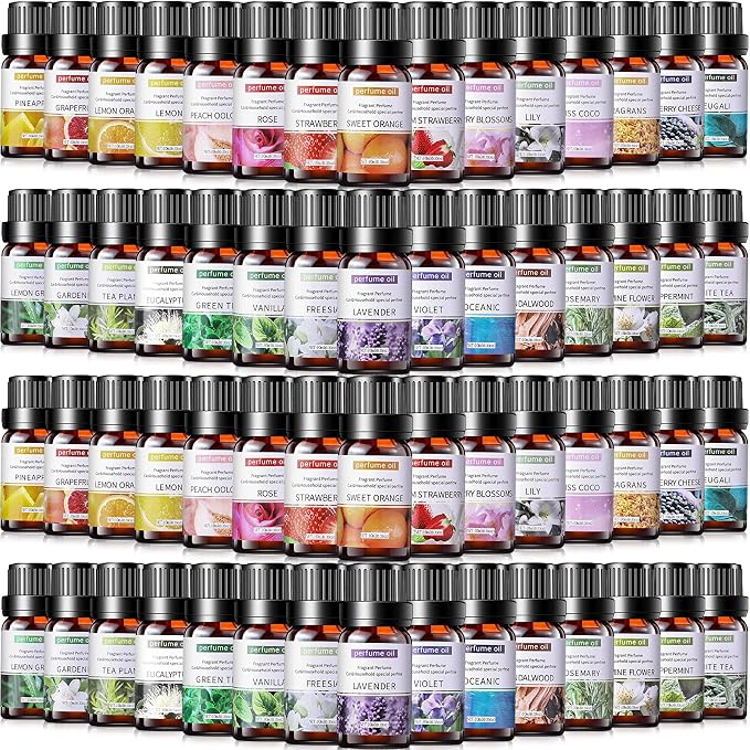 Nuanchu 52 Pcs Essential Oil Set for Diffusers Perfume Candle Soap Making