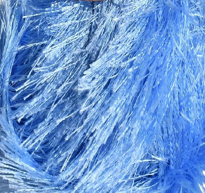 Eyelash Fun Fur Yarn Premium 100% Polyester 164 Yds (150 Mt), 3.53 Oz (100 Gr) Colorful Crochet Yarn Dıy Hand Knitting. (Blue, 1 Skein)