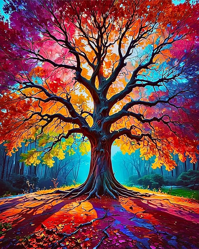 Tree of Life Paint by Numbers Kit for Adults Without Frame 16x20 IN | Tree Paint by Numbers for Adults Beginner, DIY Acrylic Painting, Stress Relief Craft Kits, Home Wall Decor Gift