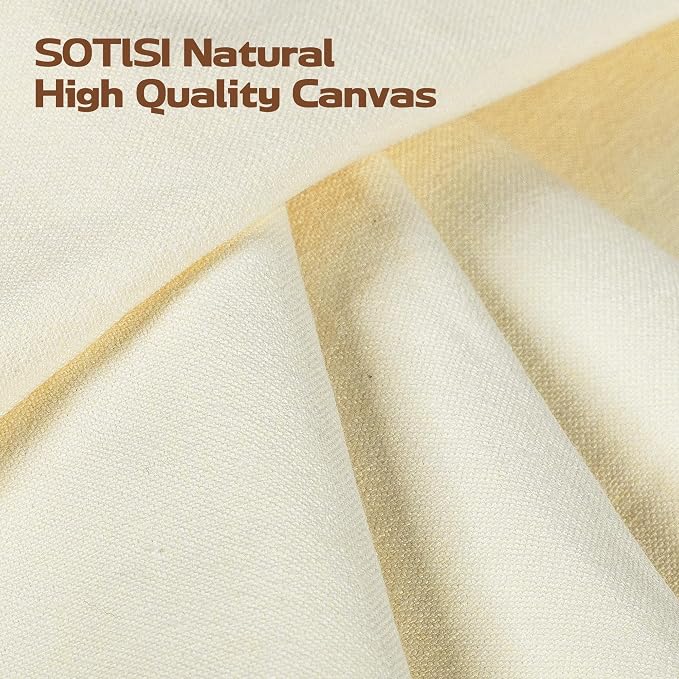 Canvas Fabric, Premium 10oz Natural Cotton Duck Canvas Fabric 62'' Wide for Arts & Crafts, Backings, Covers,1Yd (60 x 360 inchs)