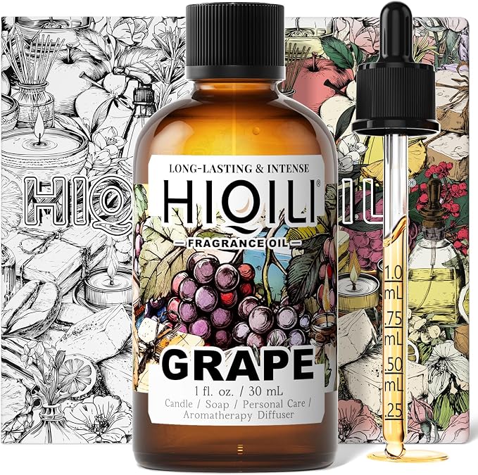 HIQILI Grape Fragrance Oil for Diffusers, Perfume & Room Spray - 1 Fl Oz