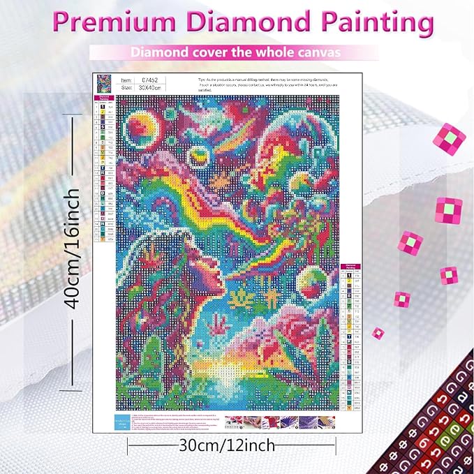 askkqtx Starry Rainbow Diamond Art Kits for Adults Beginners 12X16 Inch