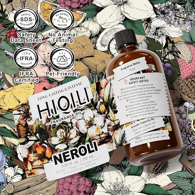 HIQILI Neroli Fragrance Oil for Perfume Making & Add to Body Lotion