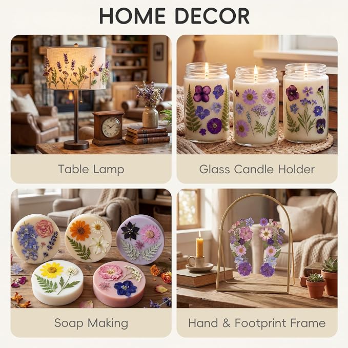 LUXEEASE 100P Purple Dried Pressed Flowers