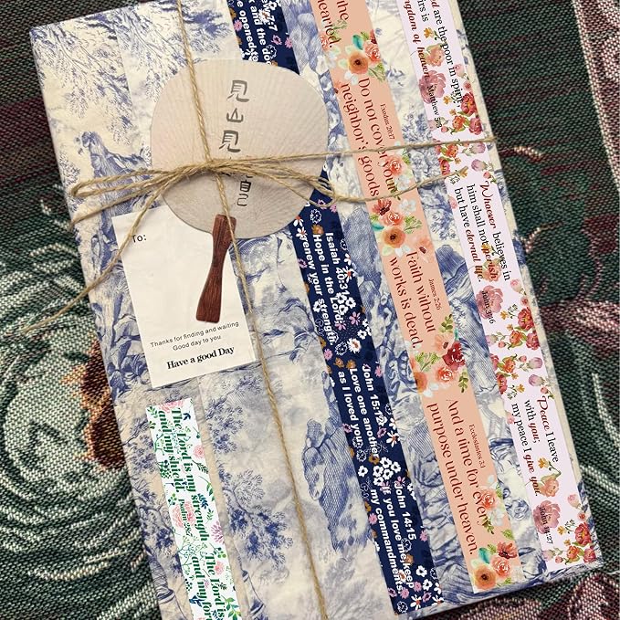 18 Rolls Vintage Washi Tape Set – Retro Floral & Bible Verse Designs for Scrapbooking, Journaling (Junk/Bullet/Bible) & DIY Crafts – Premium Archival-Grade Decorative Tape Gift for Crafters