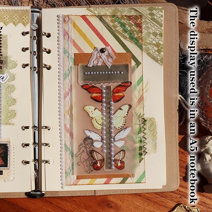CATaireen Vintage Junk Journal Ephemera Scrapbooking Supplies Translucent Vellum Paper Stickers Card Making Decal Art Aesthetic for Adults (Ephemera Lace -2)