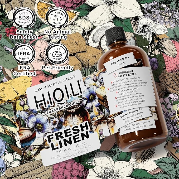 HIQILI Fresh Linen Fragrance Oil for Laundry Dryer Balls - 5.07 Fl Oz