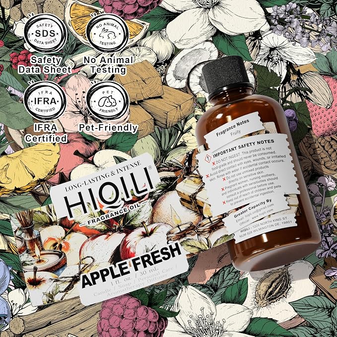 HIQILI Apple Fresh Fragrance Oil for Candle & Soap Making - 1 Fl Oz