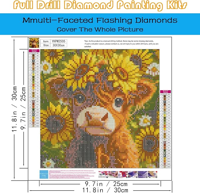 Highland Cow Diamond Painting Kits for Adults, Diamond Art Kits for Adults