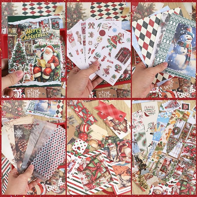 Koqye Christmas Scrapbook Kit, 157‑Piece DIY Holiday Craft Supplies