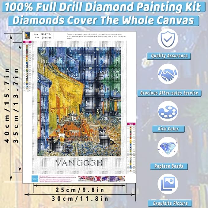 3 Pack Black Cat Diamond Art Kits for Adults Diamond Painting Kit Beginner
