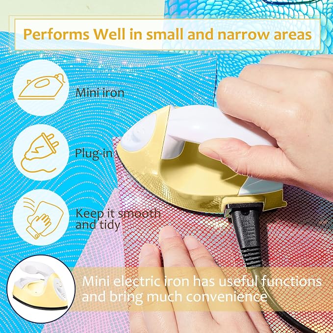 Honoson Mini Craft Iron with Charging Base Tiny,Light Yellow