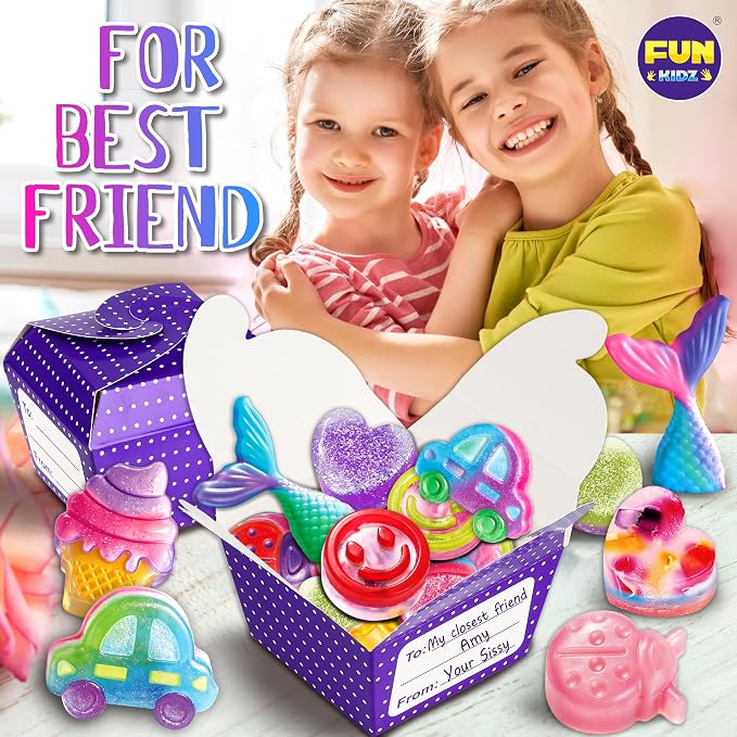 Kid Soap Kit, FunKidz Soap Making Kit for Kids for All Ages DIY Crafts Kits STEM Science Activity Gift for Girls and Boys