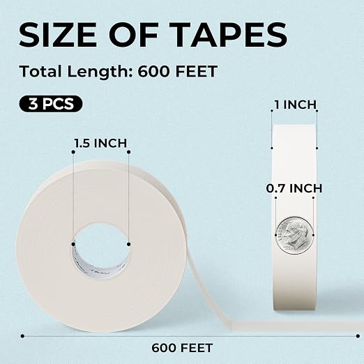 JusArt 3 Packs Artist Tape for Watercolor Paper, 1 inch Wide Total 600FT Long, White Art Tape for Masking, Framing, Painting, Acid Free, Low Tack