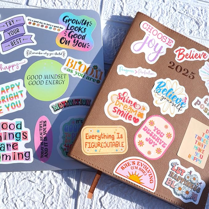 305PCS Positive Affirmation Stickers, Holographic Sticker Pack, Positivity Journaling Encouraging Shiny Quotes for Kids, Teachers, Classroom, Waterproof Scrapbook Supplies