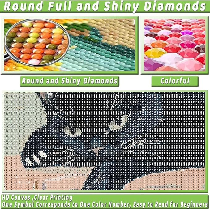Black Cat Diamond Art Kits for Adults Diamond Painting Kit for Beginner
