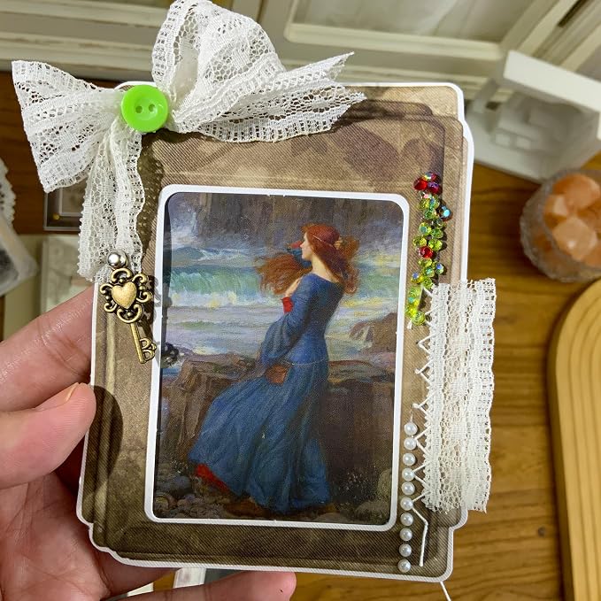 CATaireen Vintage Junk Journal Ephemera Scrapbooking Supplies Translucent Vellum Paper Stickers Card Making Decal Art Aesthetic for Adults (Ephemera Frame)