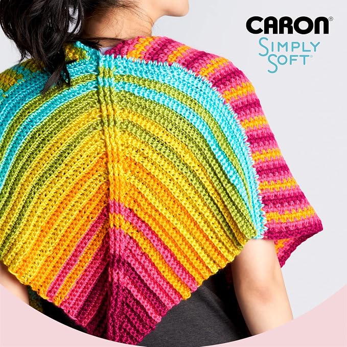 Caron Simply Soft Ombre Yarn for Crocheting, Grape Purple Ombre, 2-Pack