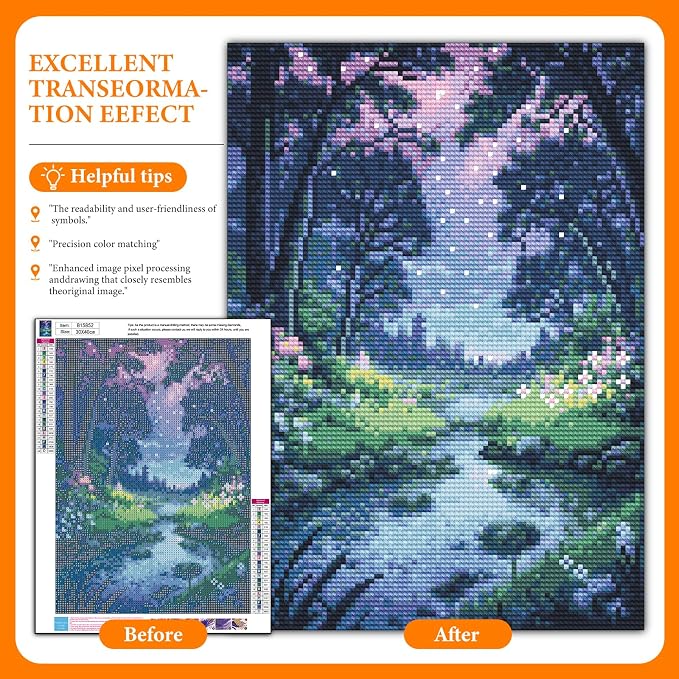 Diamond Art Kits for Adults, Forest DIY 5D Diamond Painting for Beginners | 12x16 Inch, Full Drill Round Dots, Fantasy Landscapes Gem Art Craft Kits, Home Wall Decor, Stress Relief Relaxing Hobby Gift