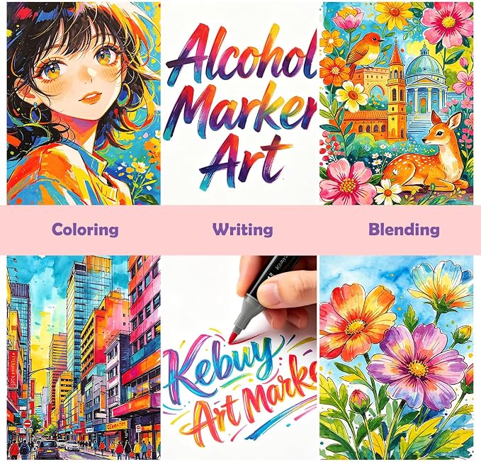 168 Colors Alcohol Markers Set - Professional Drawing Markers for Artist | Marker for Adult Coloring Books Permanent Dual Tip Art Markers with Holder, Coloring Marker for School Sketching Coloring