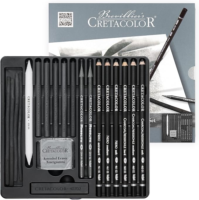 Cretacolor 400 30-Black Box 20-Piece Charcoal Set