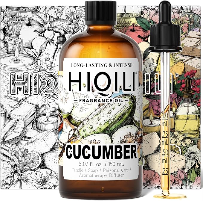 HIQILI Cucumber Fragrance Oil for Diffuser, DIY Soap & Candle - 5.07 Fl Oz