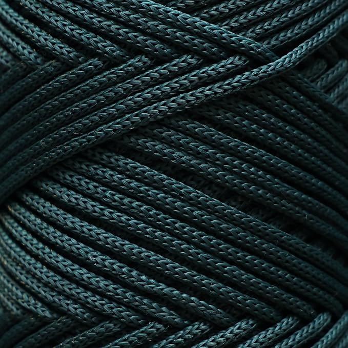 Makromecity, 2 Skeins of Polyester Macrame Cord 3mm x 131 Yards (394 feet) 3mm Polypropylene Forest Green Macrame Cord Crochet Macrame Bag Cord Crafts for Wall Hangings, Bags, Underplate