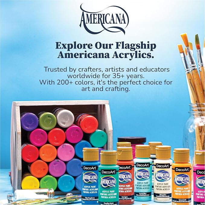 DecoArt Americana Acrylic Paint Set – Starter Set, 24 Bottles (2 fl oz) – Art and Craft Acrylic Paints for Canvas, Wood, and More