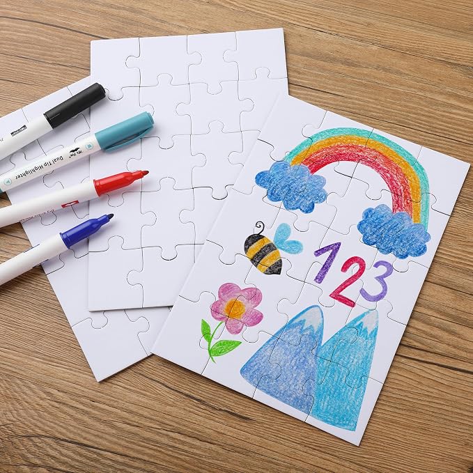 Mr. Pen- Blank Puzzle Bulk, 13 Pack, 20 Pieces/Pack, 5.5 x 8.1 Inch, White