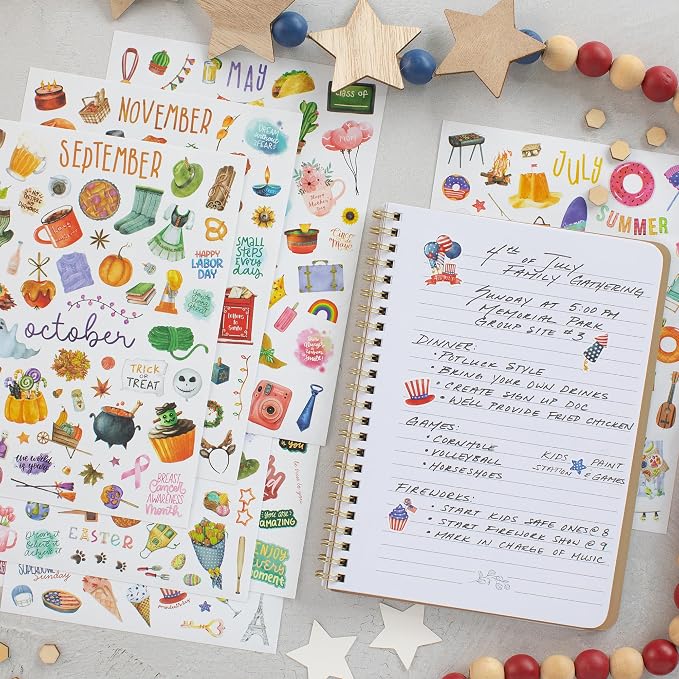 Aesthetic Monthly Planner Stickers - Holiday Sticker Set for Your Calendar