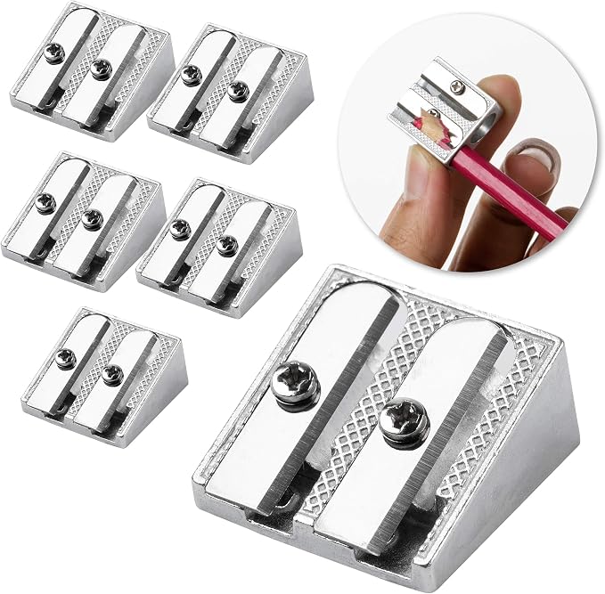 Mr. Pen- Handheld Metal Pencil Sharpener, 6 Pack