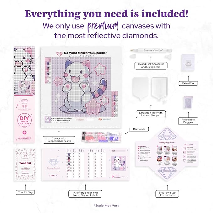 DIAMOND ART CLUB Candi Cat Diamond Art Kits for Adults