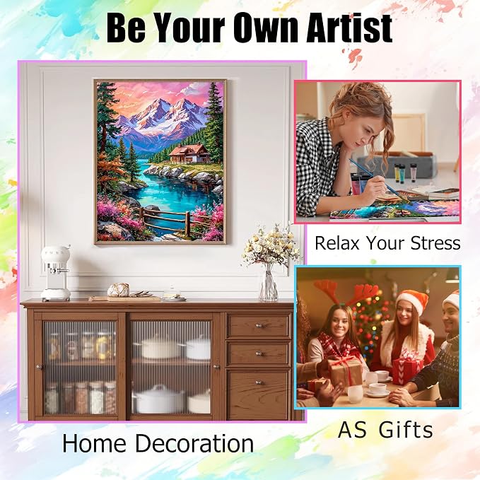 Yunruily Paint by Numbers for Adults - Adult Paint by Numbers,Landscape Painting by Numbers for Adults for Home Wall Decor and Birthday Gifts 16x20inch